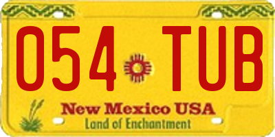 NM license plate 054TUB