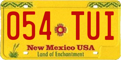 NM license plate 054TUI