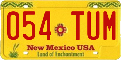 NM license plate 054TUM