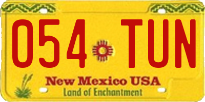 NM license plate 054TUN