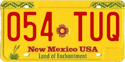 NM license plate 054TUQ