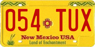 NM license plate 054TUX