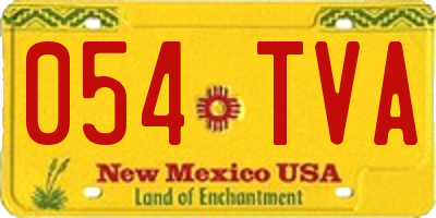 NM license plate 054TVA