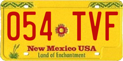 NM license plate 054TVF