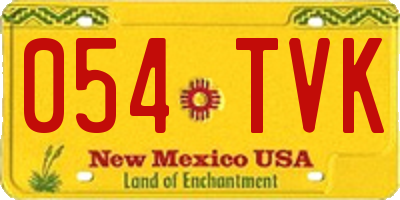 NM license plate 054TVK