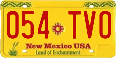 NM license plate 054TVO