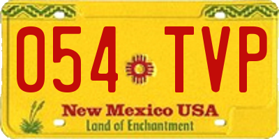 NM license plate 054TVP