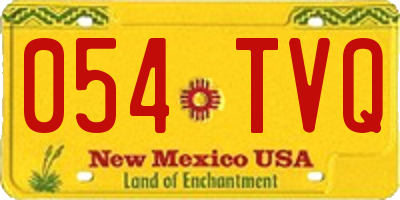 NM license plate 054TVQ