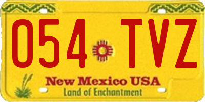 NM license plate 054TVZ