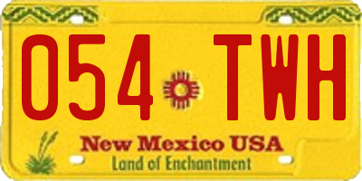 NM license plate 054TWH