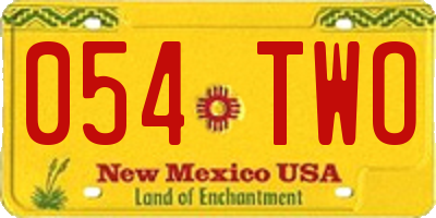 NM license plate 054TWO