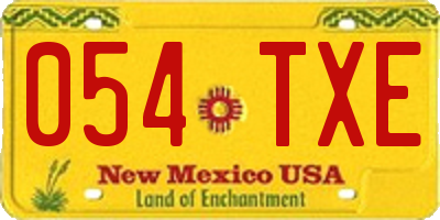 NM license plate 054TXE