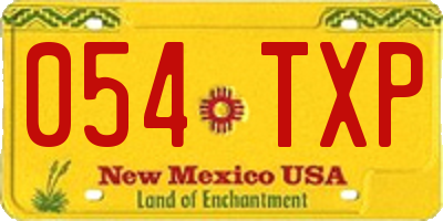 NM license plate 054TXP