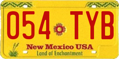 NM license plate 054TYB