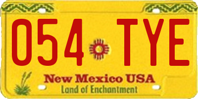 NM license plate 054TYE