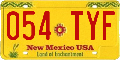 NM license plate 054TYF