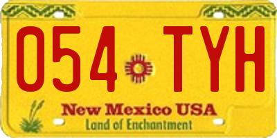 NM license plate 054TYH