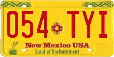 NM license plate 054TYI