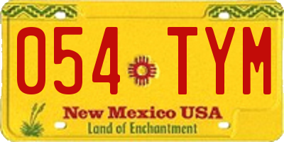 NM license plate 054TYM