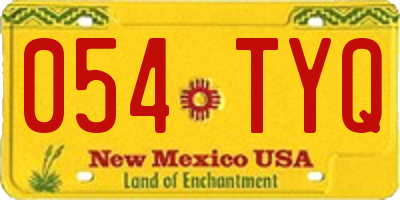 NM license plate 054TYQ