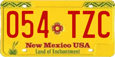 NM license plate 054TZC