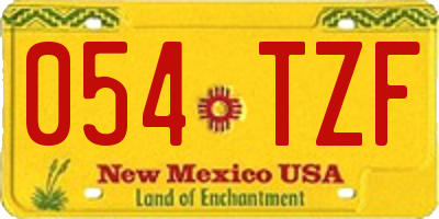 NM license plate 054TZF