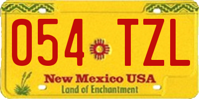 NM license plate 054TZL