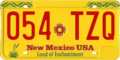 NM license plate 054TZQ