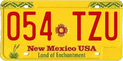 NM license plate 054TZU