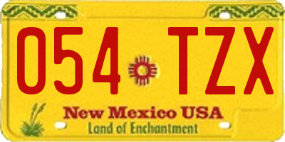 NM license plate 054TZX