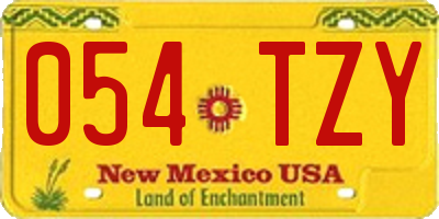 NM license plate 054TZY