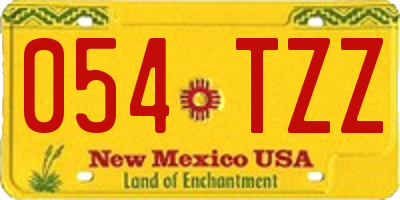 NM license plate 054TZZ