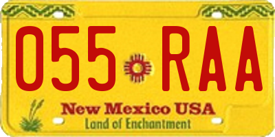 NM license plate 055RAA