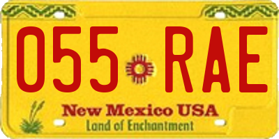 NM license plate 055RAE