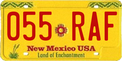 NM license plate 055RAF