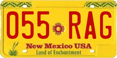 NM license plate 055RAG