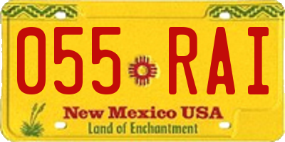 NM license plate 055RAI