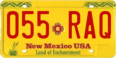 NM license plate 055RAQ