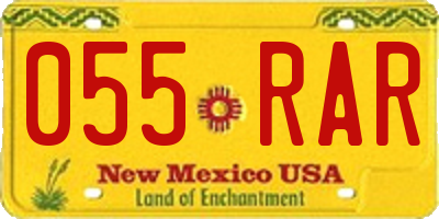 NM license plate 055RAR