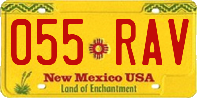 NM license plate 055RAV