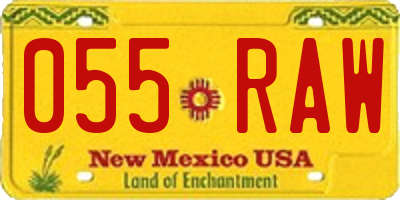 NM license plate 055RAW