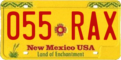 NM license plate 055RAX
