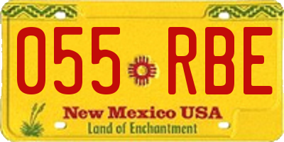 NM license plate 055RBE