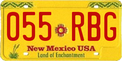 NM license plate 055RBG