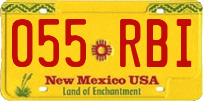 NM license plate 055RBI