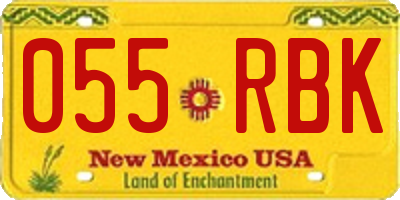 NM license plate 055RBK
