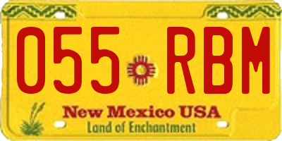 NM license plate 055RBM