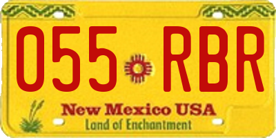 NM license plate 055RBR