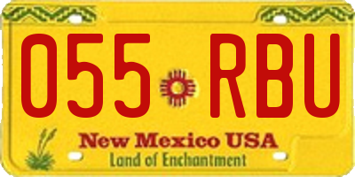 NM license plate 055RBU