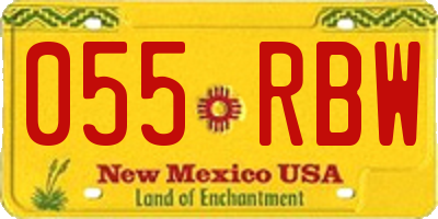 NM license plate 055RBW